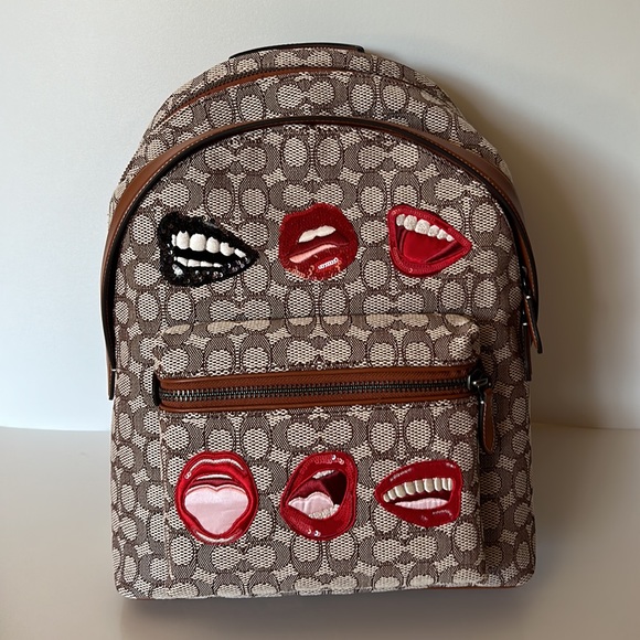 NWT Coach X Tom Wesselmann Charter Backpack Signature Textile Jacquard Purse Bag - Picture 3 of 12